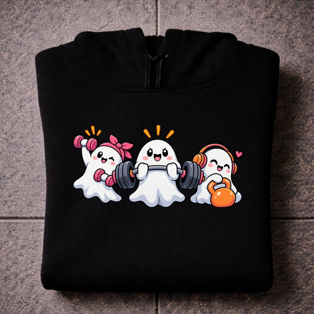 GHOST GAINS Oversize Hoodie Schwarz Frontprint