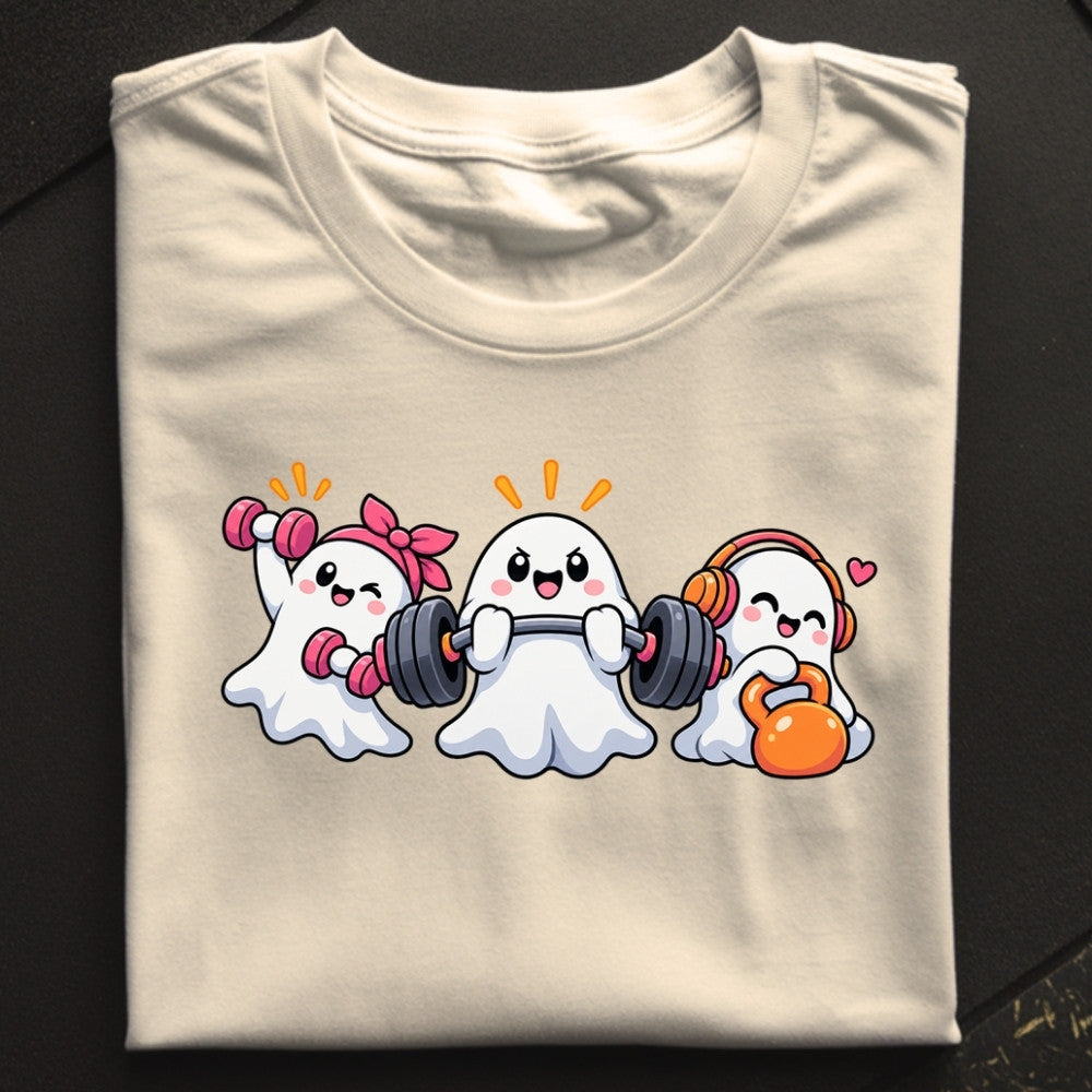 GHOST GAINS Oversize Shirt Cream Frontprint