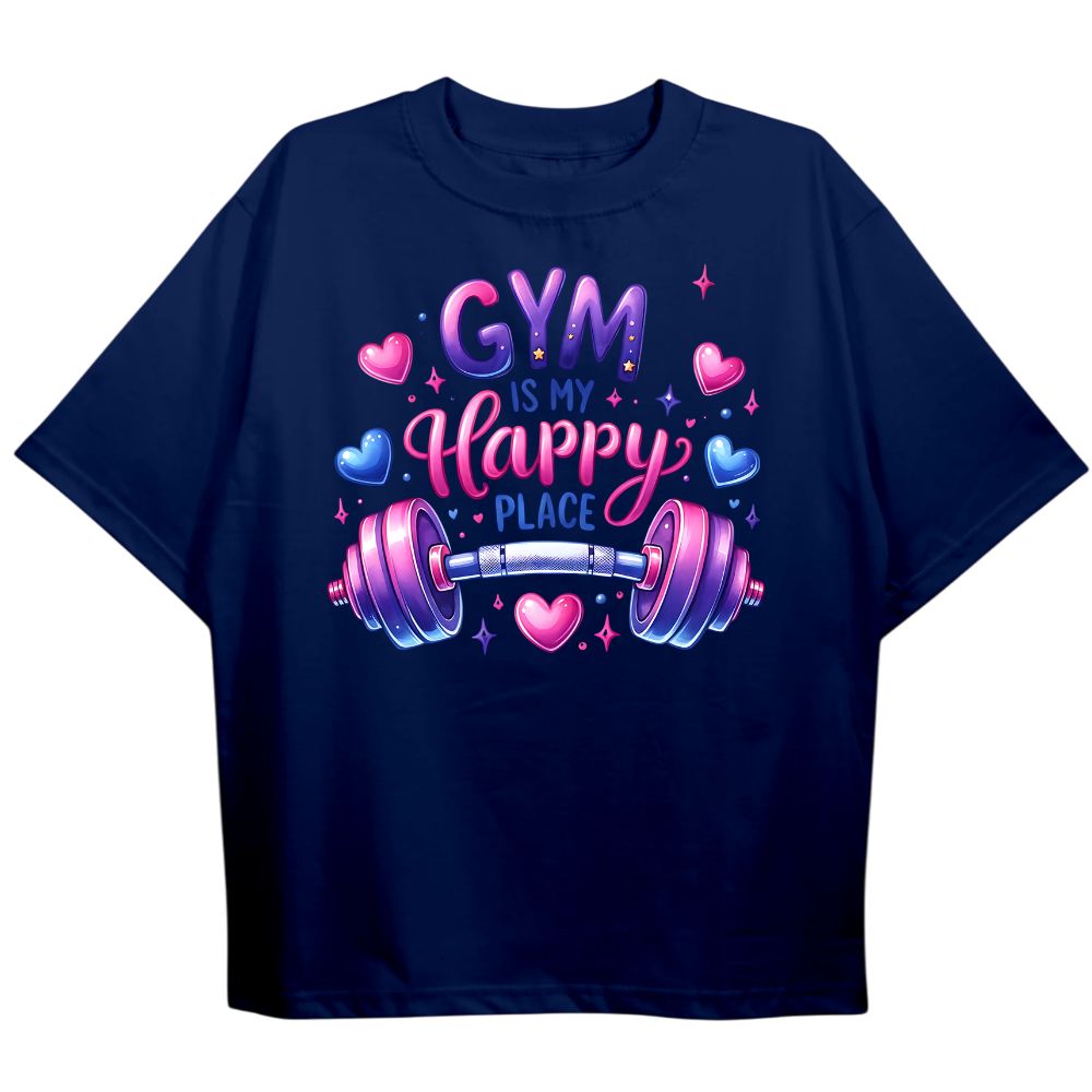 Gym Is My Happy Place Oversize Shirt