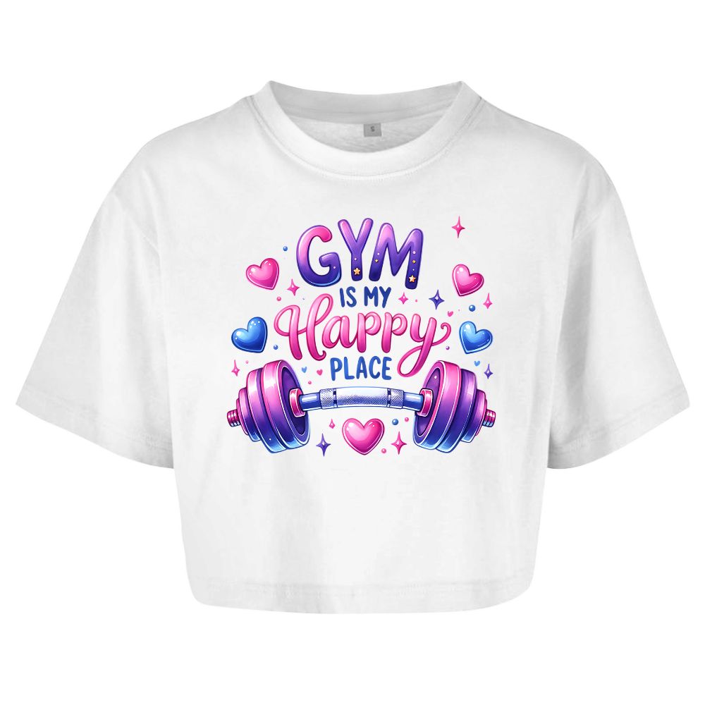 Gym Is My Happy Place Oversize Crop Top