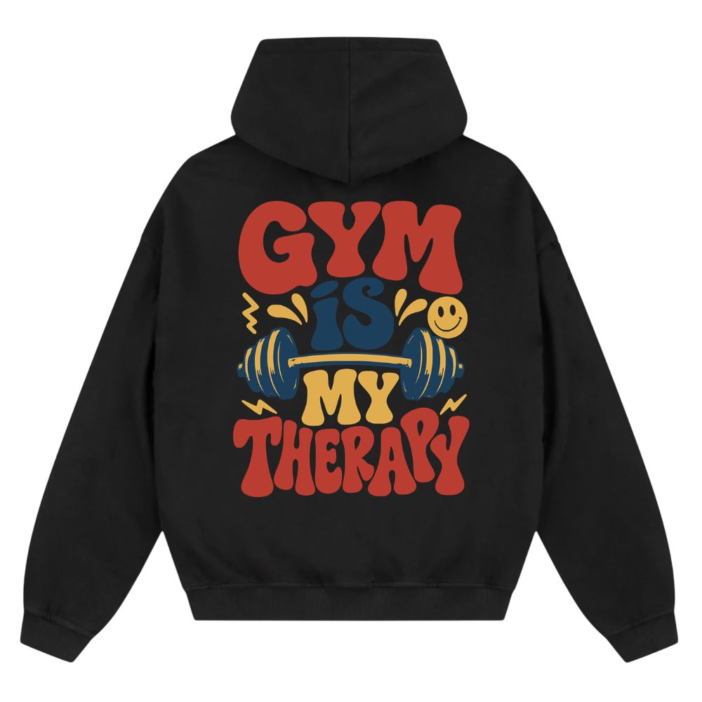 Gym Is My Therapy Oversize Zipper Hoodie