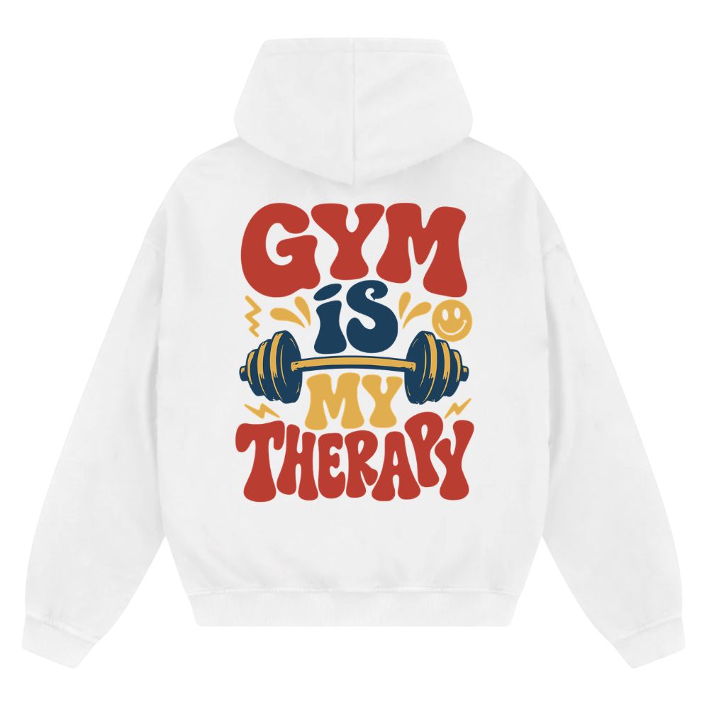 Gym Is My Therapy Oversize Zipper Hoodie