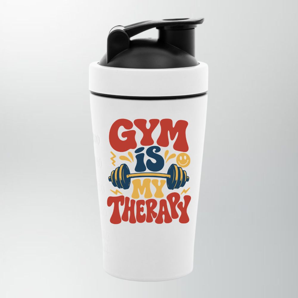Gym Is My Therapy Edelstahl Shaker
