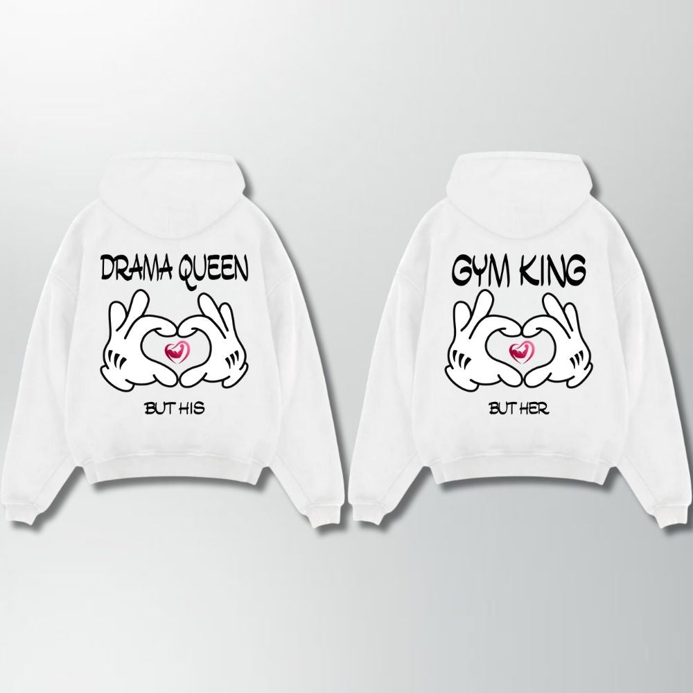 Drama Queen Gym King Couple Oversize Hoodie