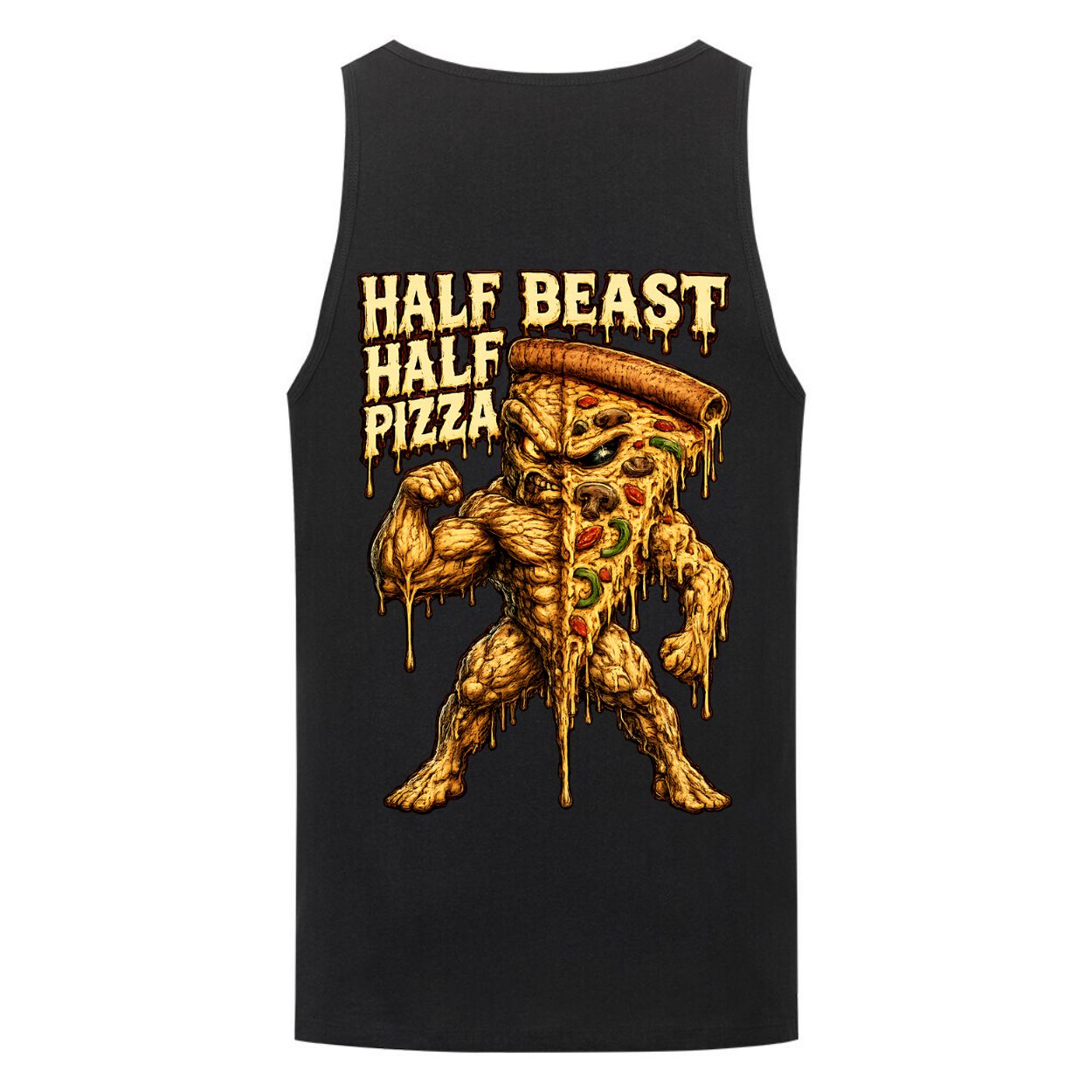 Half Beast Half Pizza Tank Top
