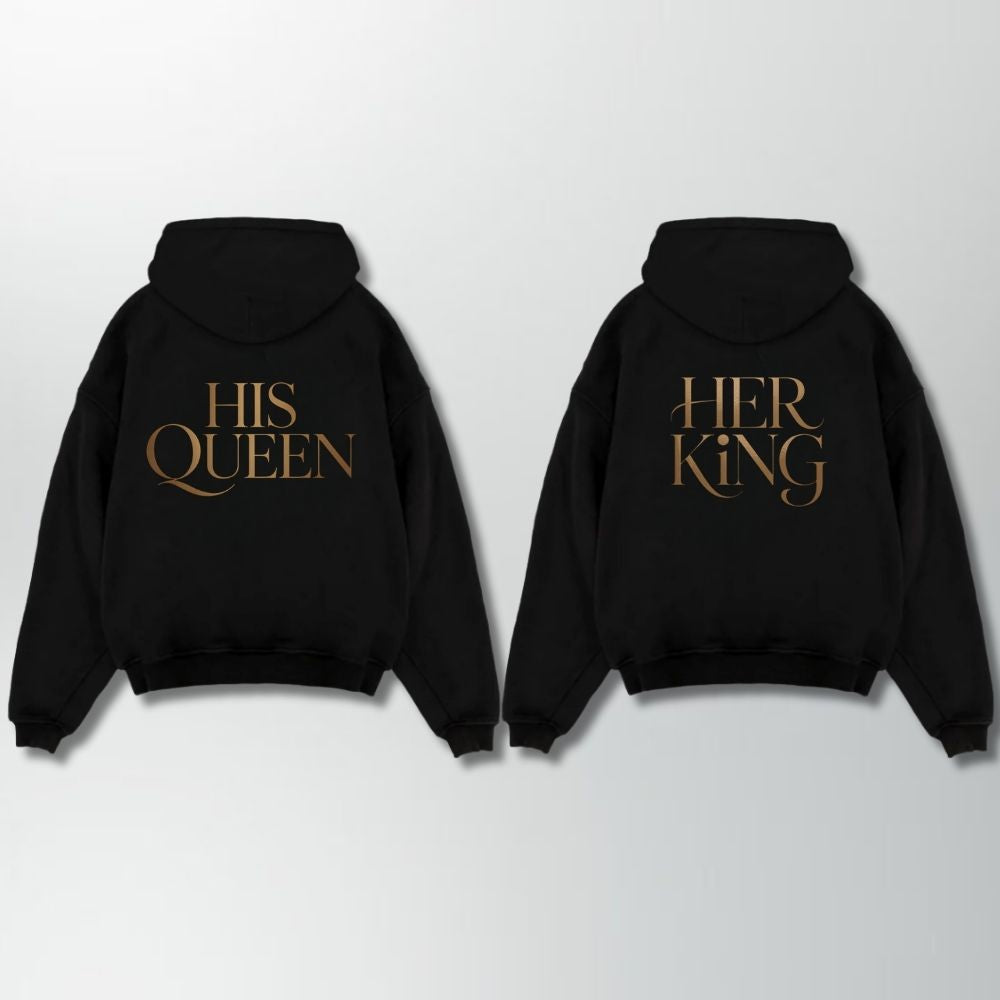 His Queen Her King Couple Oversize Hoodie
