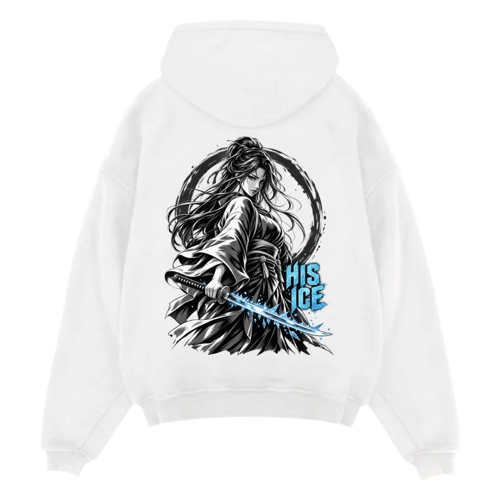 HIS ICE Oversize Hoodie Weiß Backprint