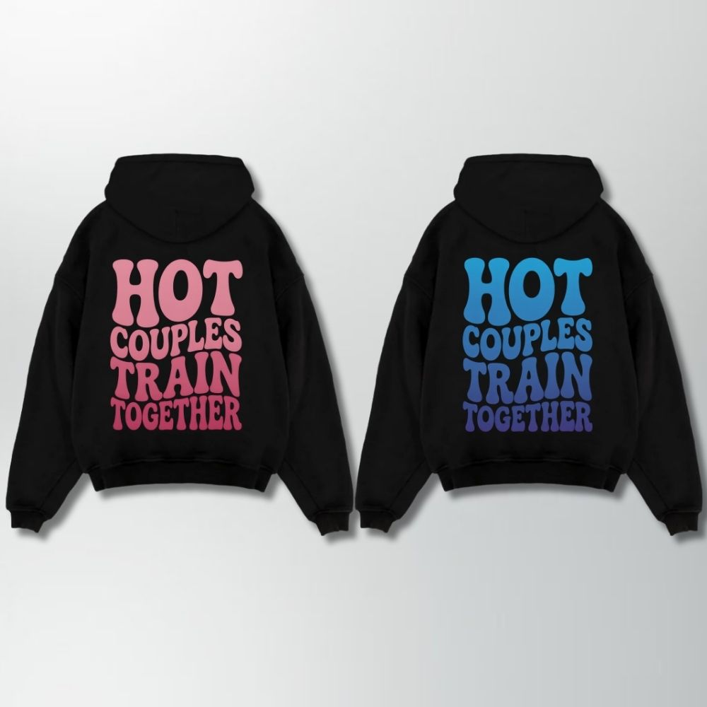 Hot Couples Train Together Couple Oversize Hoodie