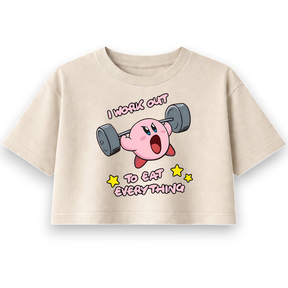 I Workout To Eat Everything Oversize Crop Top