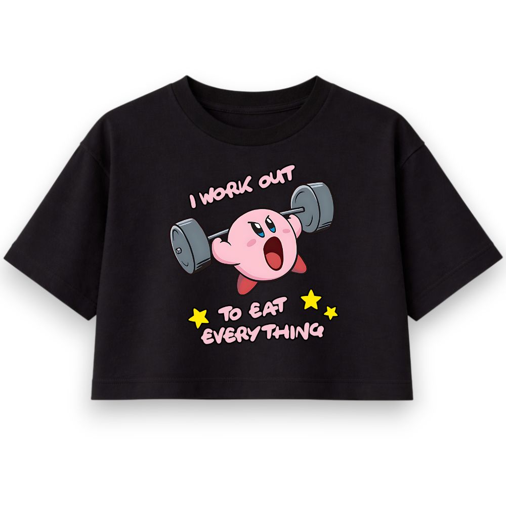 I Workout To Eat Everything Oversize Crop Top