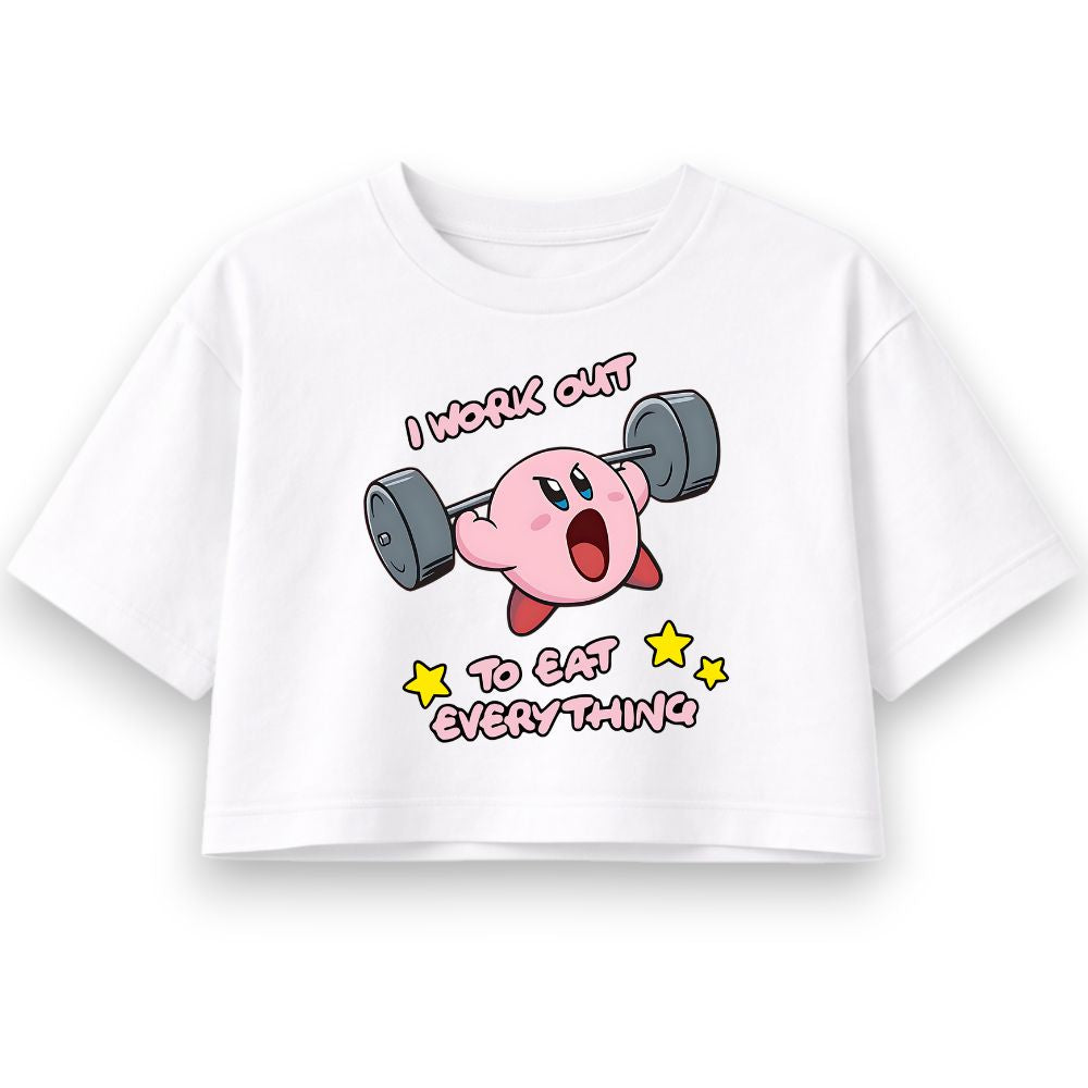 I Workout To Eat Everything Oversize Crop Top