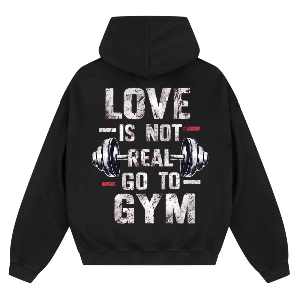 Love Is Not Real Oversize Zipper Hoodie