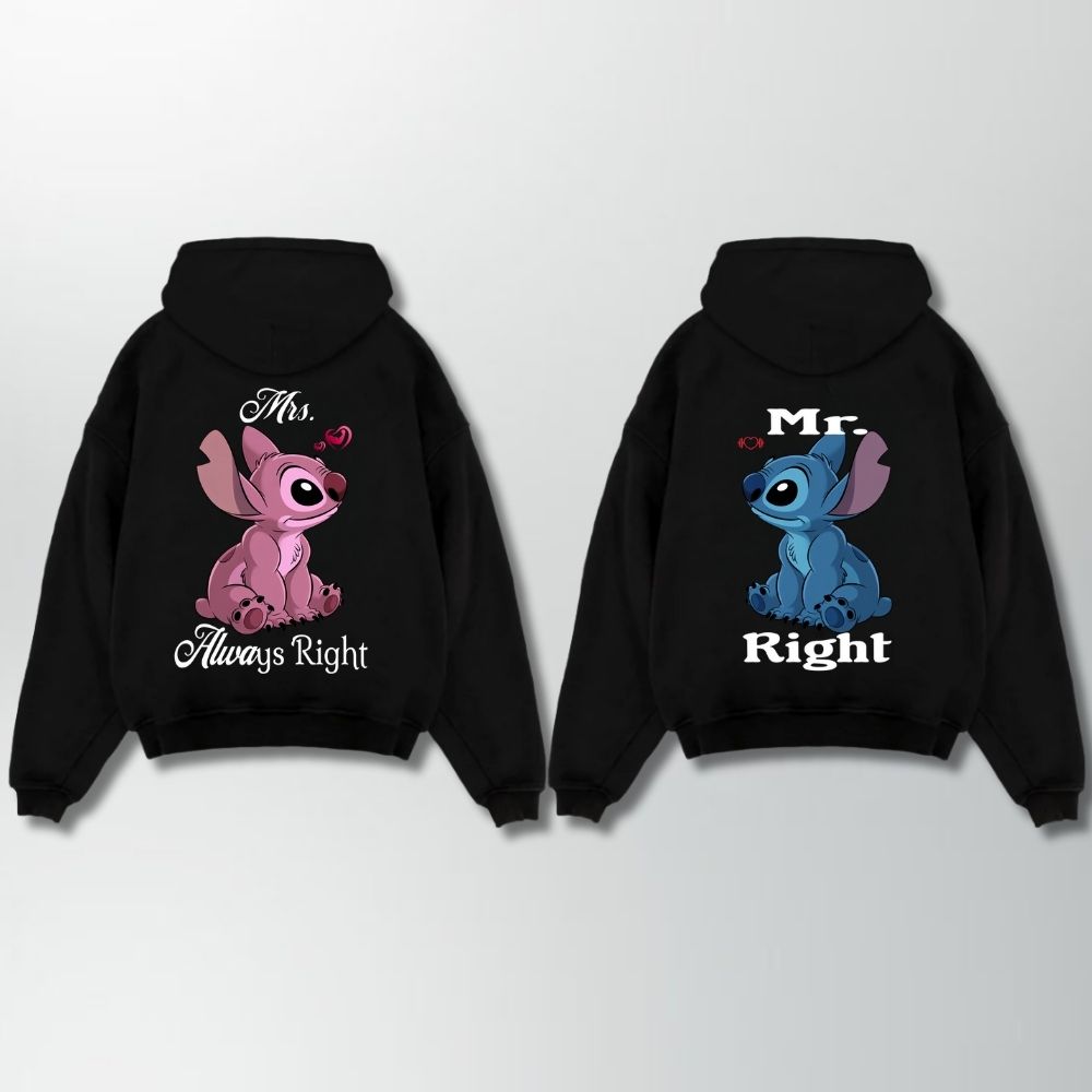 Mrs. And Mr. Always Right Couple Oversize Hoodie
