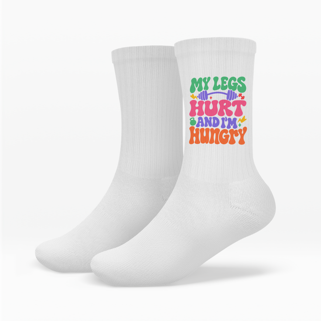 My Leg's Hurt And I'm Hungry Socken
