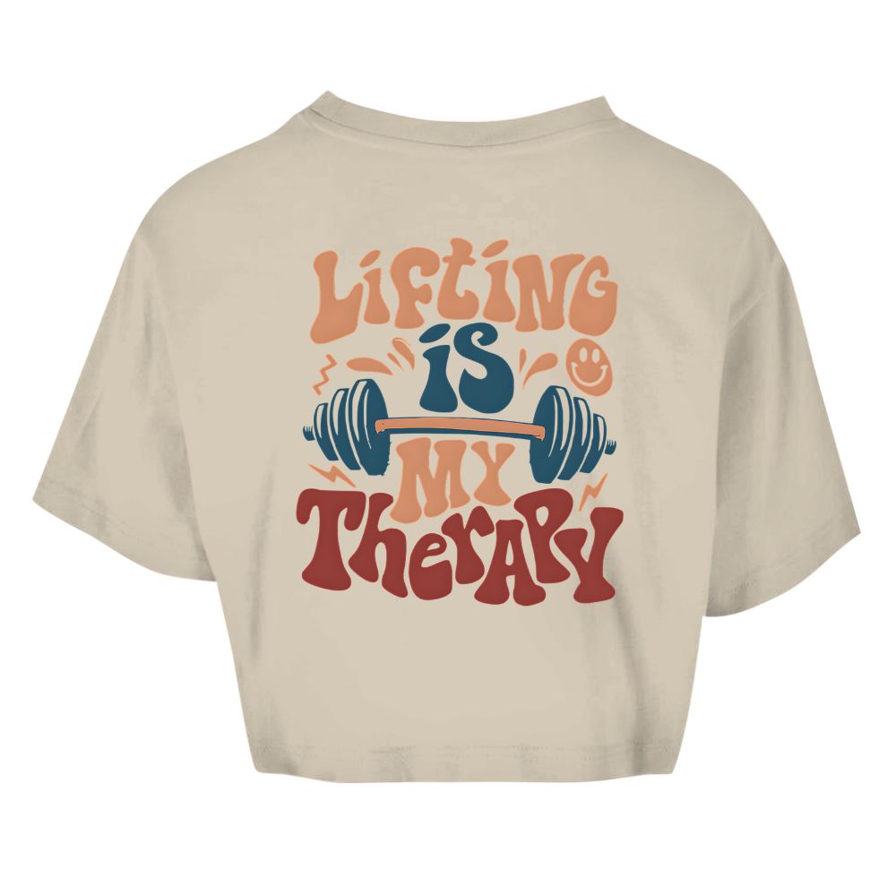 Lifting Is My Therapy Oversize Crop Top