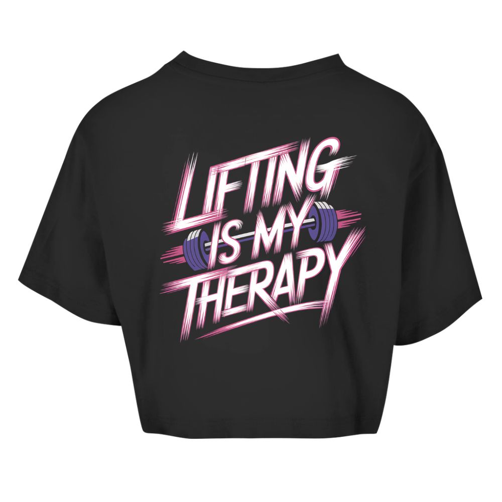 Lifting Is My Therapy Oversize Crop Top