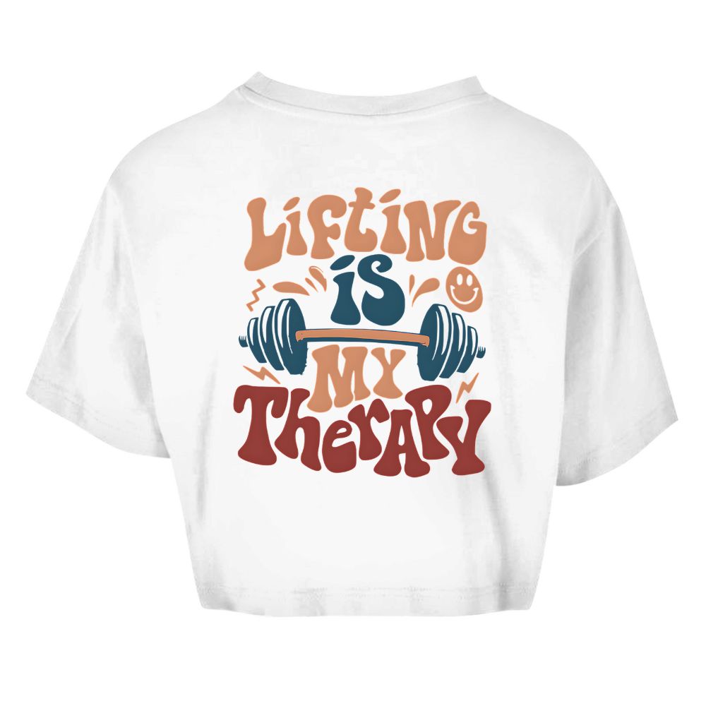 Lifting Is My Therapy Oversize Crop Top