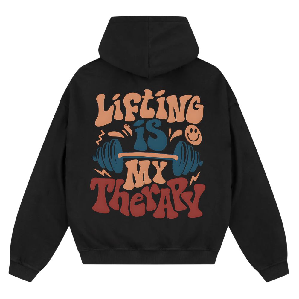 Lifting Is My Therapy Oversize Zipper Hoodie
