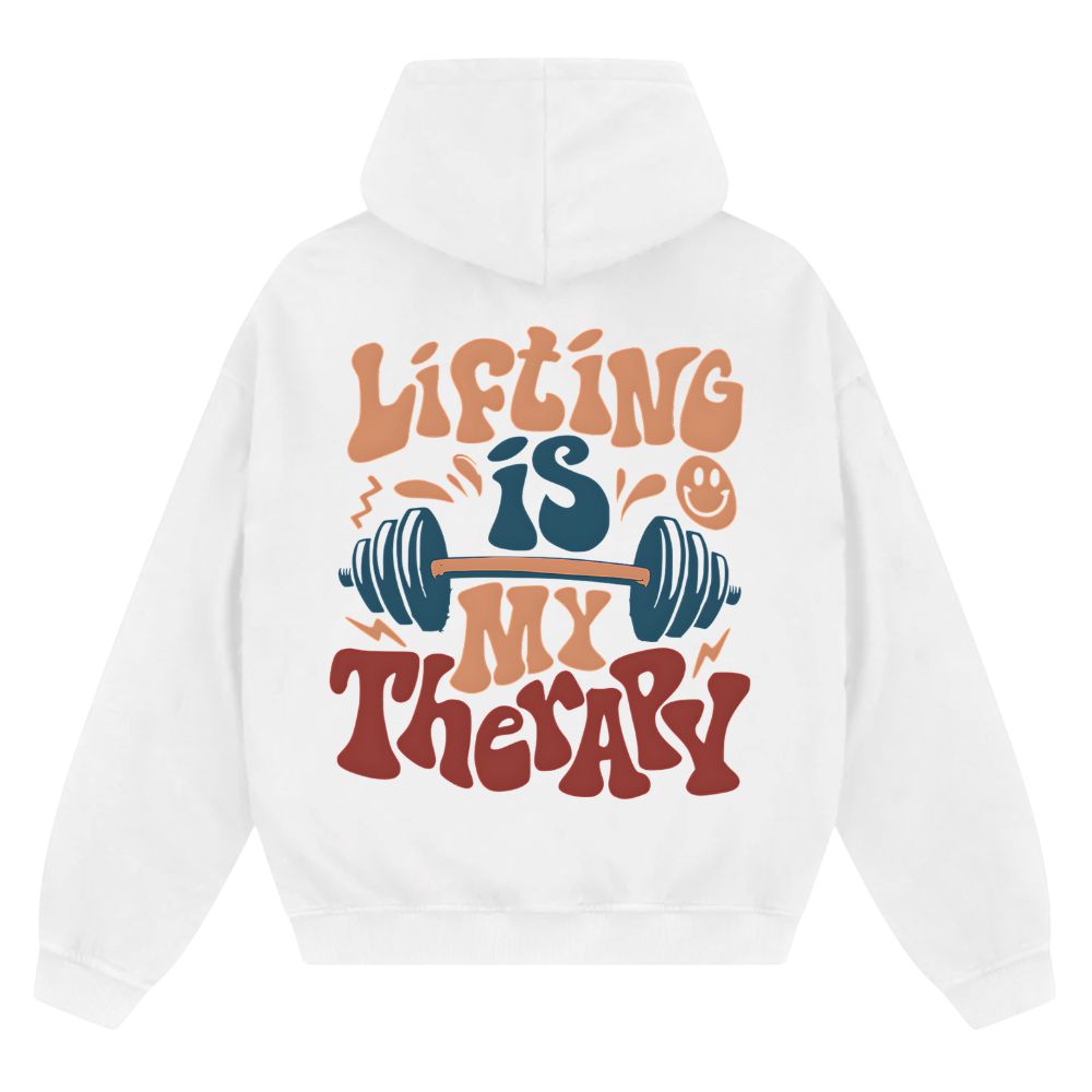 Lifting Is My Therapy Oversize Zipper Hoodie