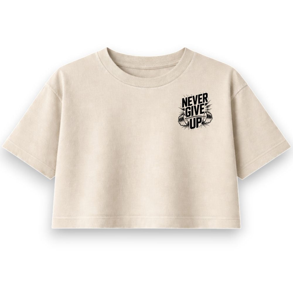 Never Give Up Oversize Crop Top