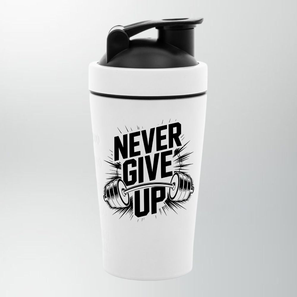 NEVER GIVE UP EDELSTAHL SHAKER