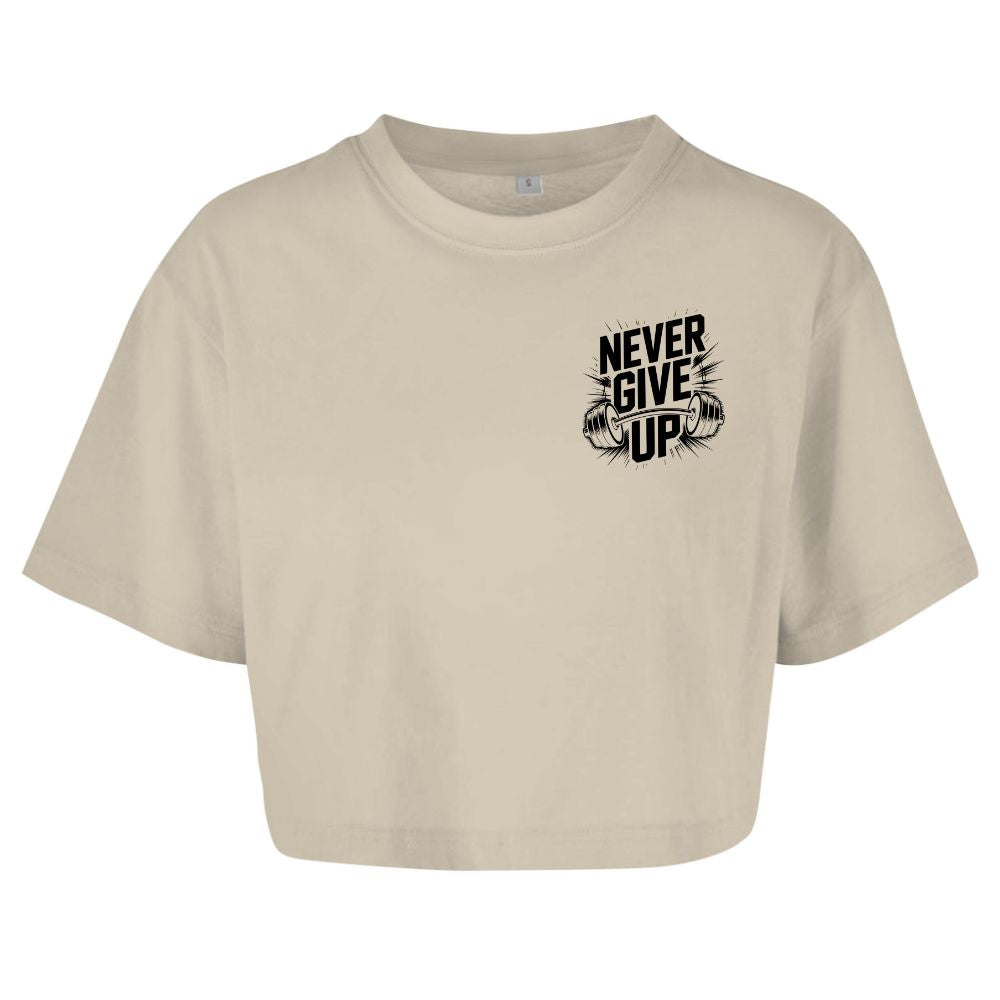 Never Give Up Oversize Crop Top