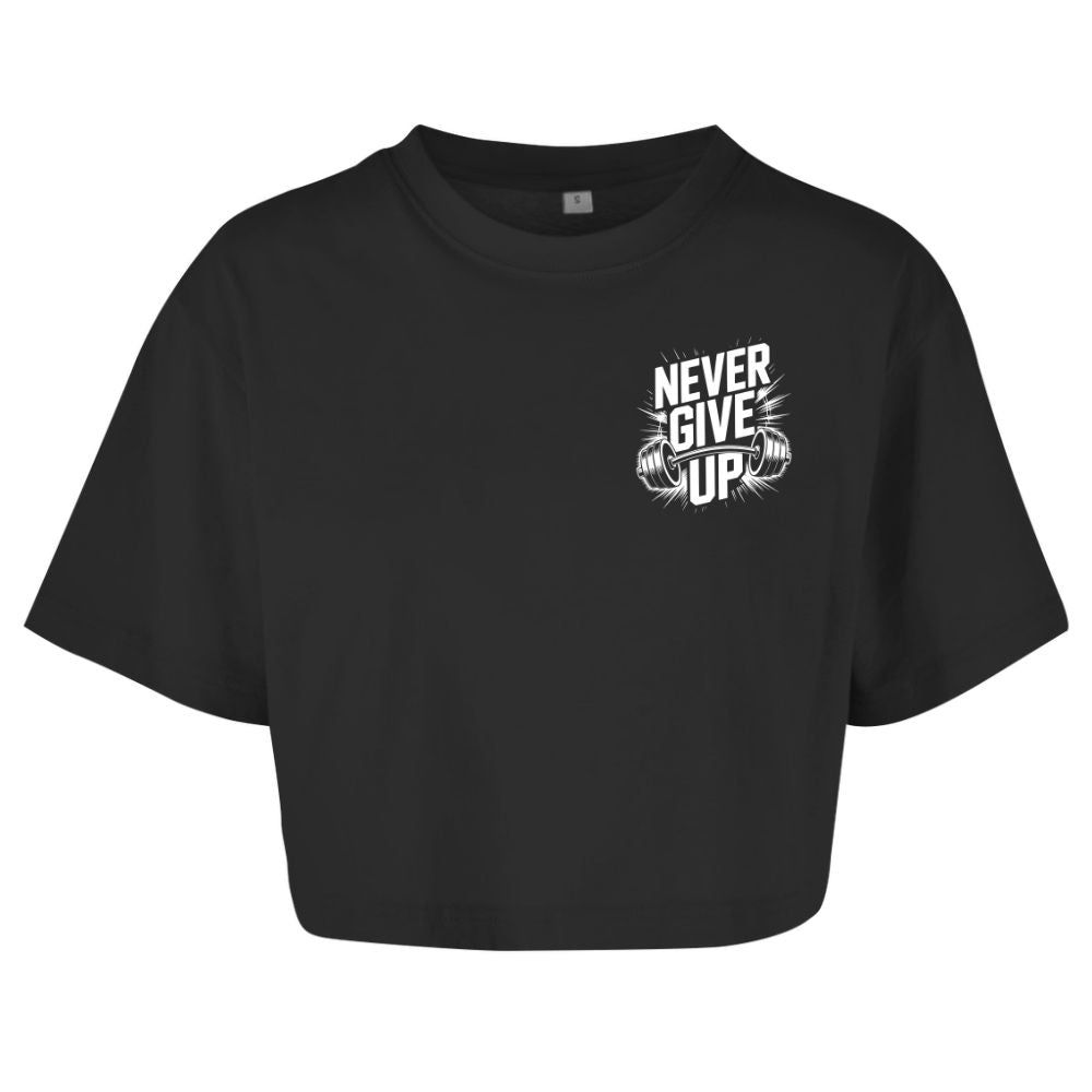 Never Give Up Oversize Crop Top