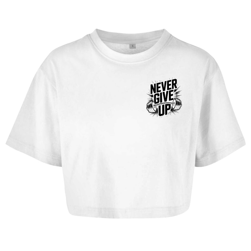 Never Give Up Oversize Crop Top