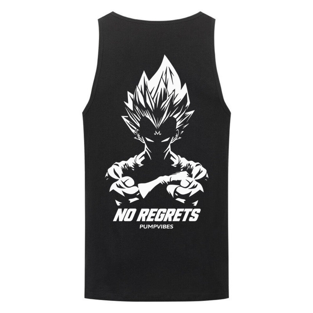 No Regrets Herren Tank Top Schwarz Backprint