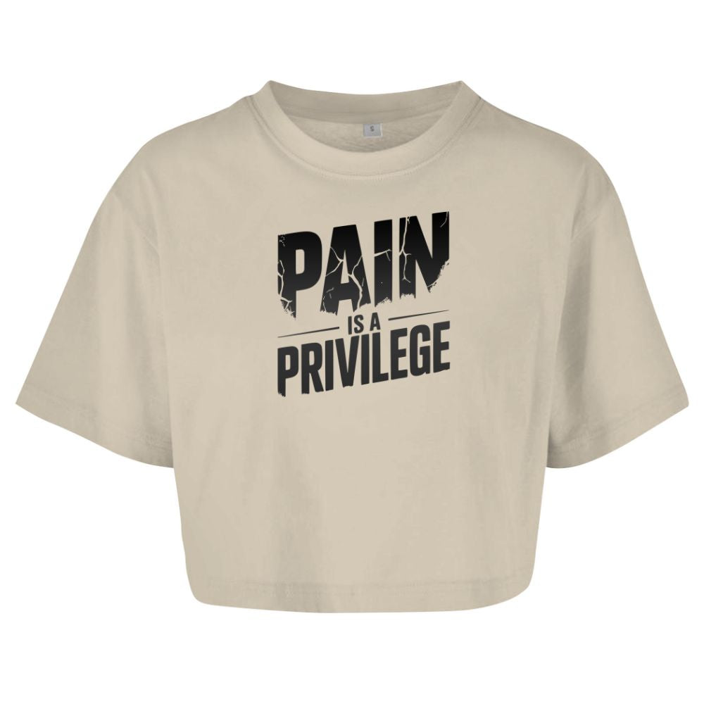 Pain Is A Privilege Oversize Crop Top