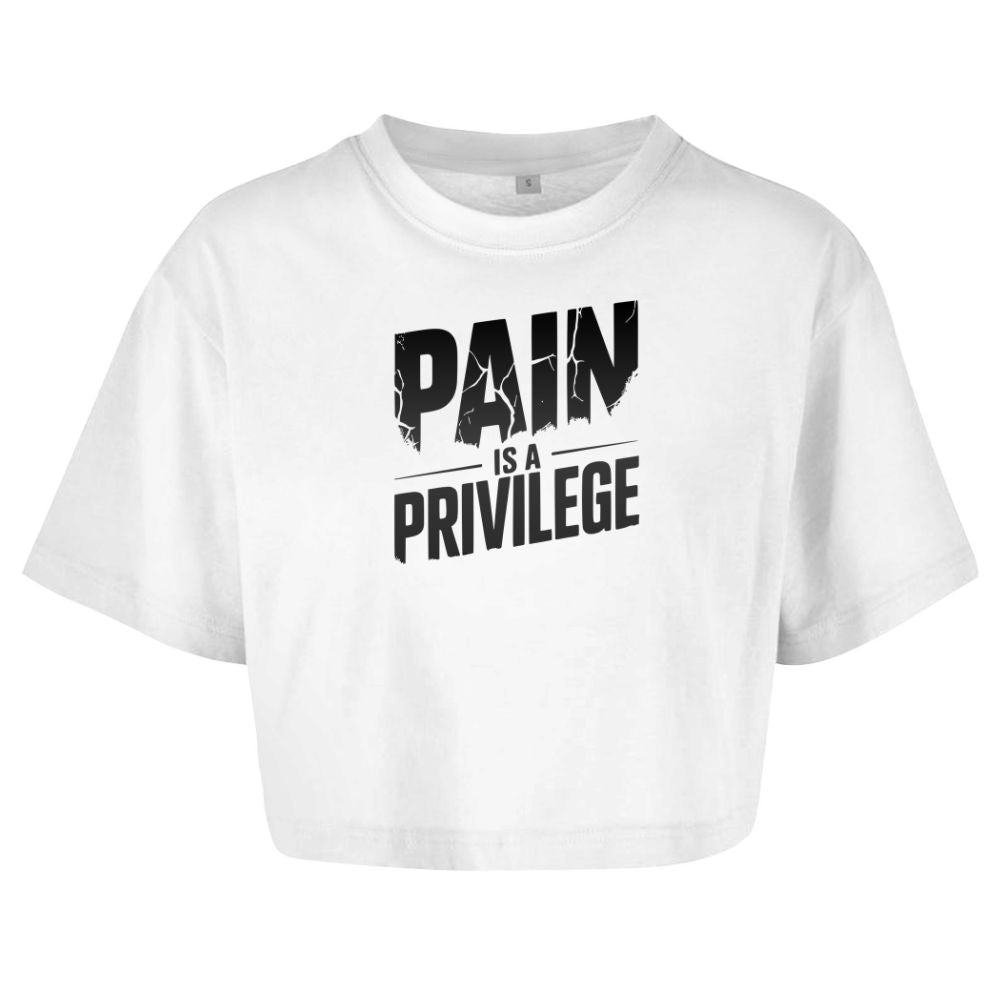Pain Is A Privilege Oversize Crop Top