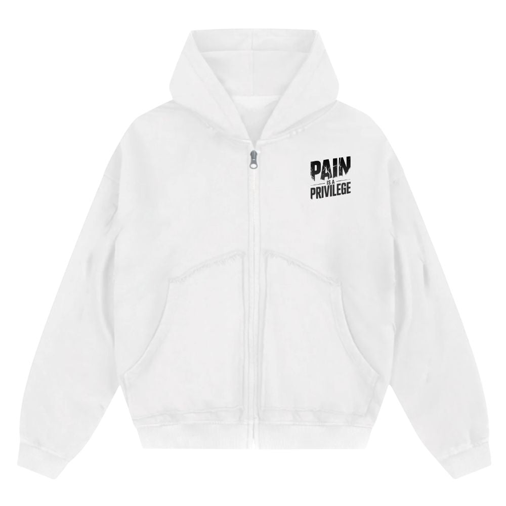 Pain Is A Privilege Oversize Zipper Hoodie