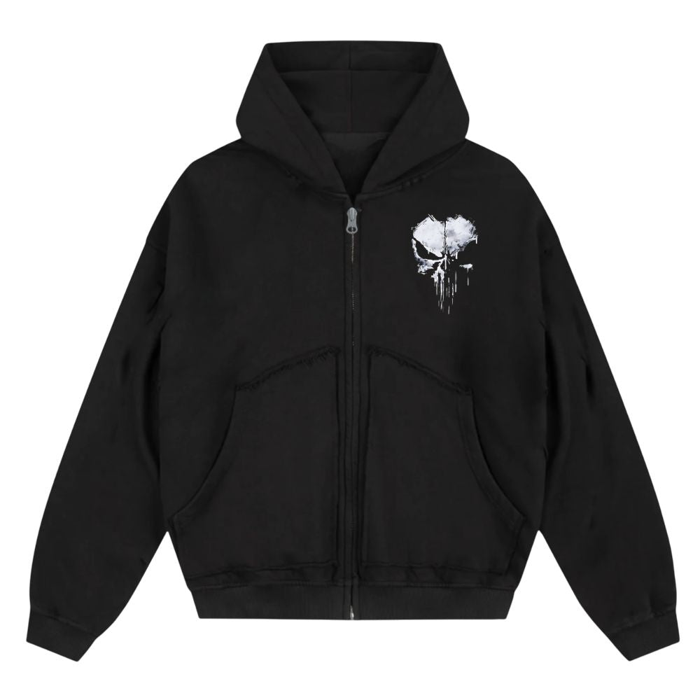 Punisher Skull Oversize Zipper Hoodie