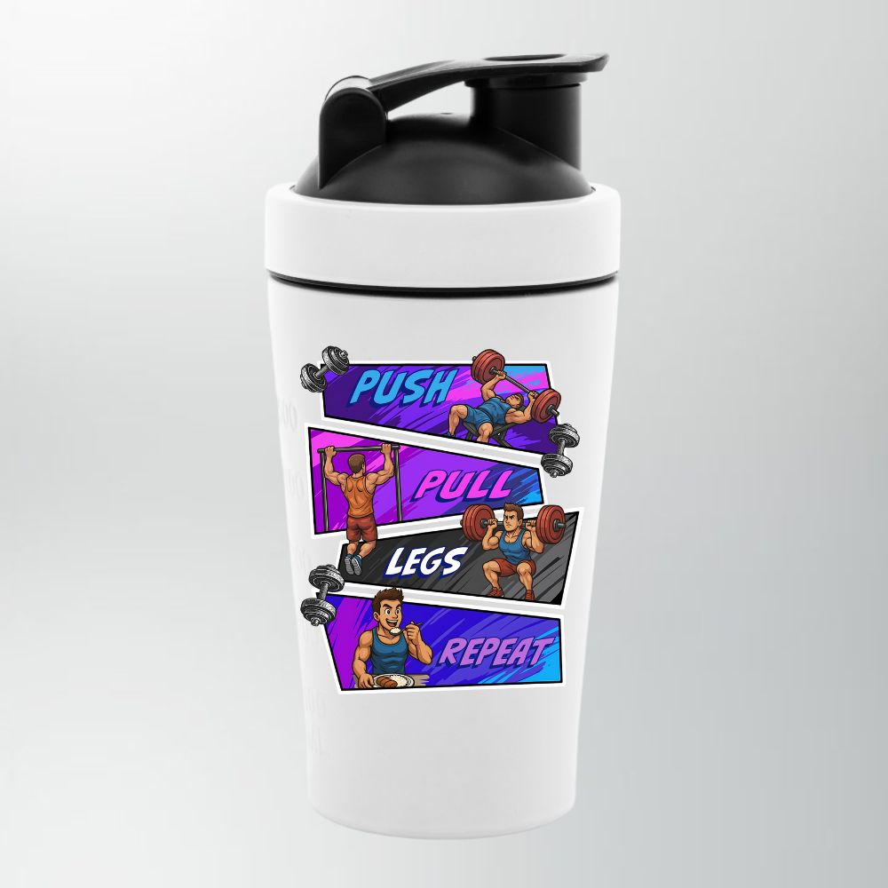 Push Pull Legs Repeat Edelstahl Shaker