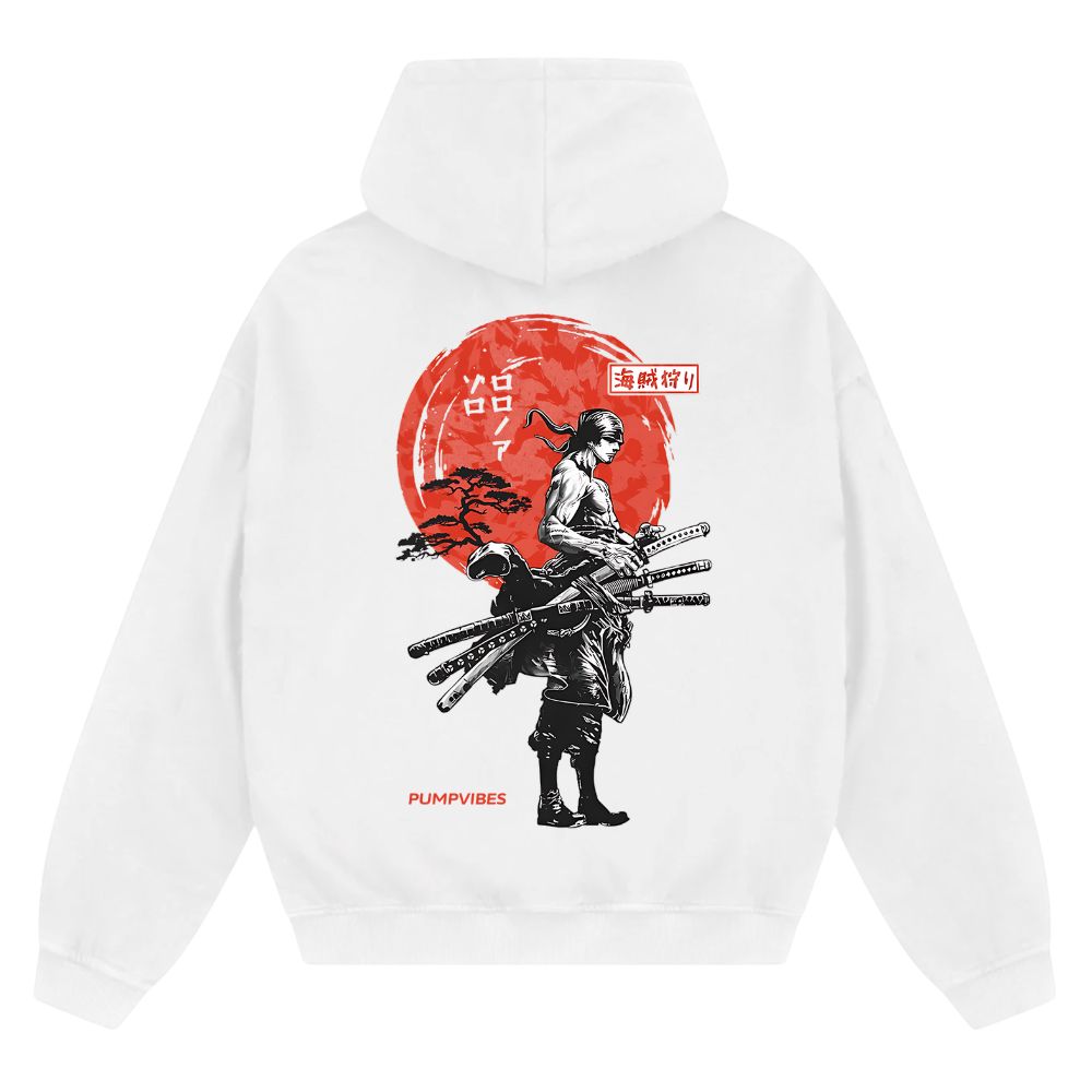 Red Sun Zoro Oversize Zipper Hoodie