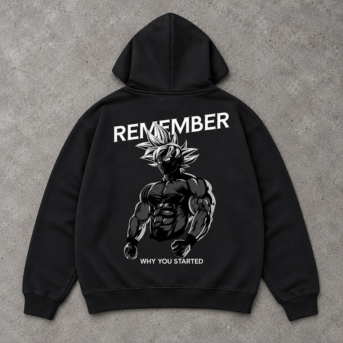 Remember Premium Hoodie Schwarz Backprint