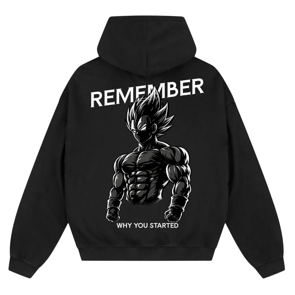Remember Why You Started Vegeta Oversize Zipper Hoodie