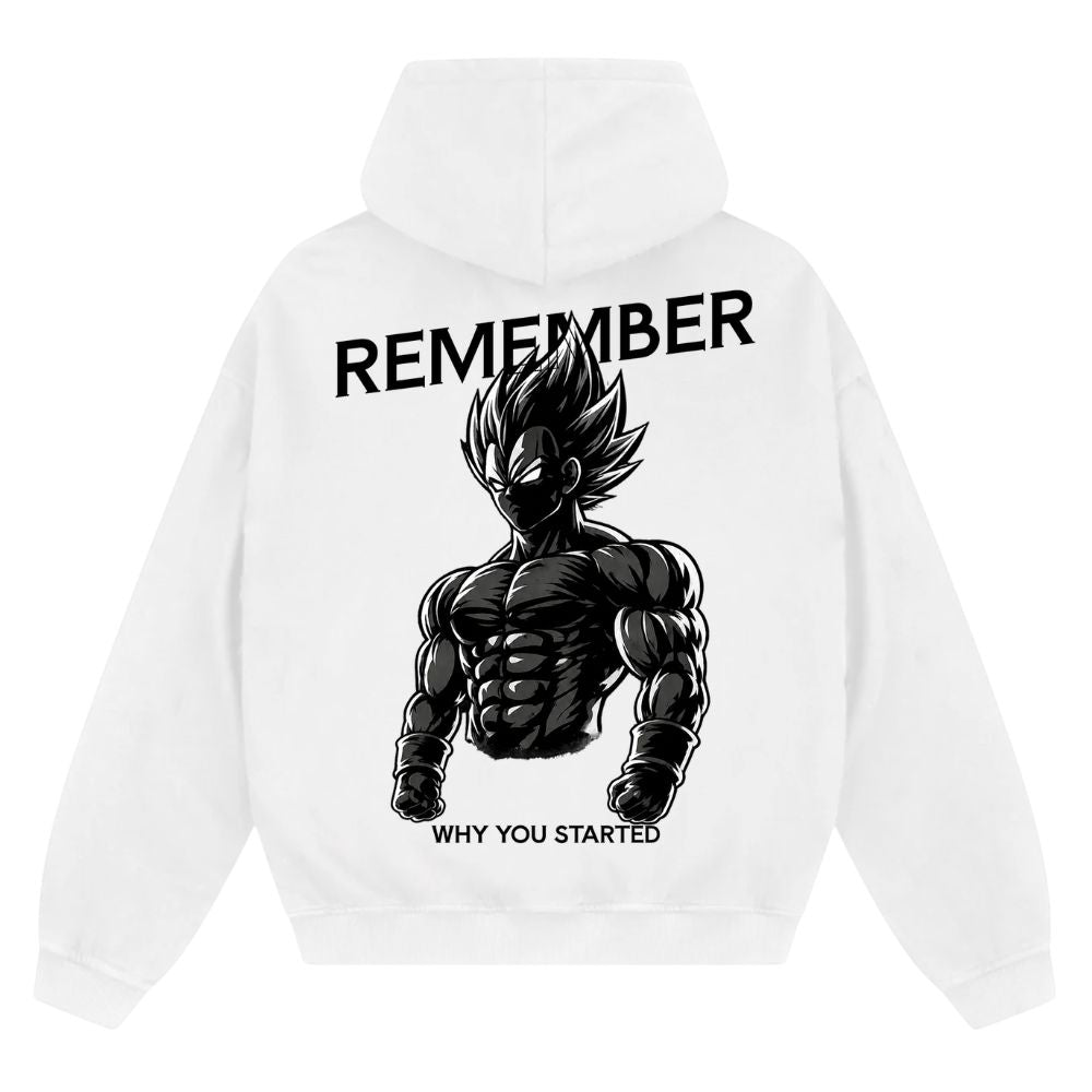 Remember Why You Started Vegeta Oversize Zipper Hoodie