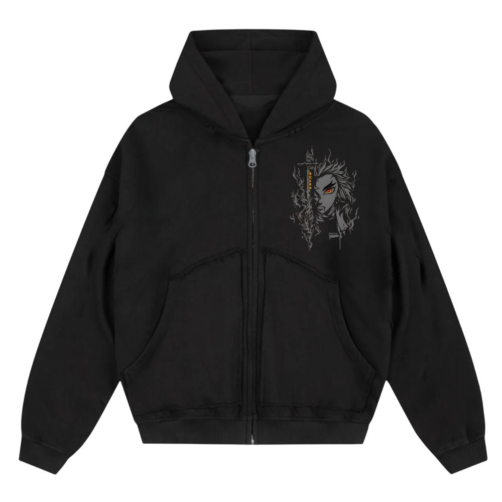 Rengoku Kyojuro Oversize Zipper Hoodie