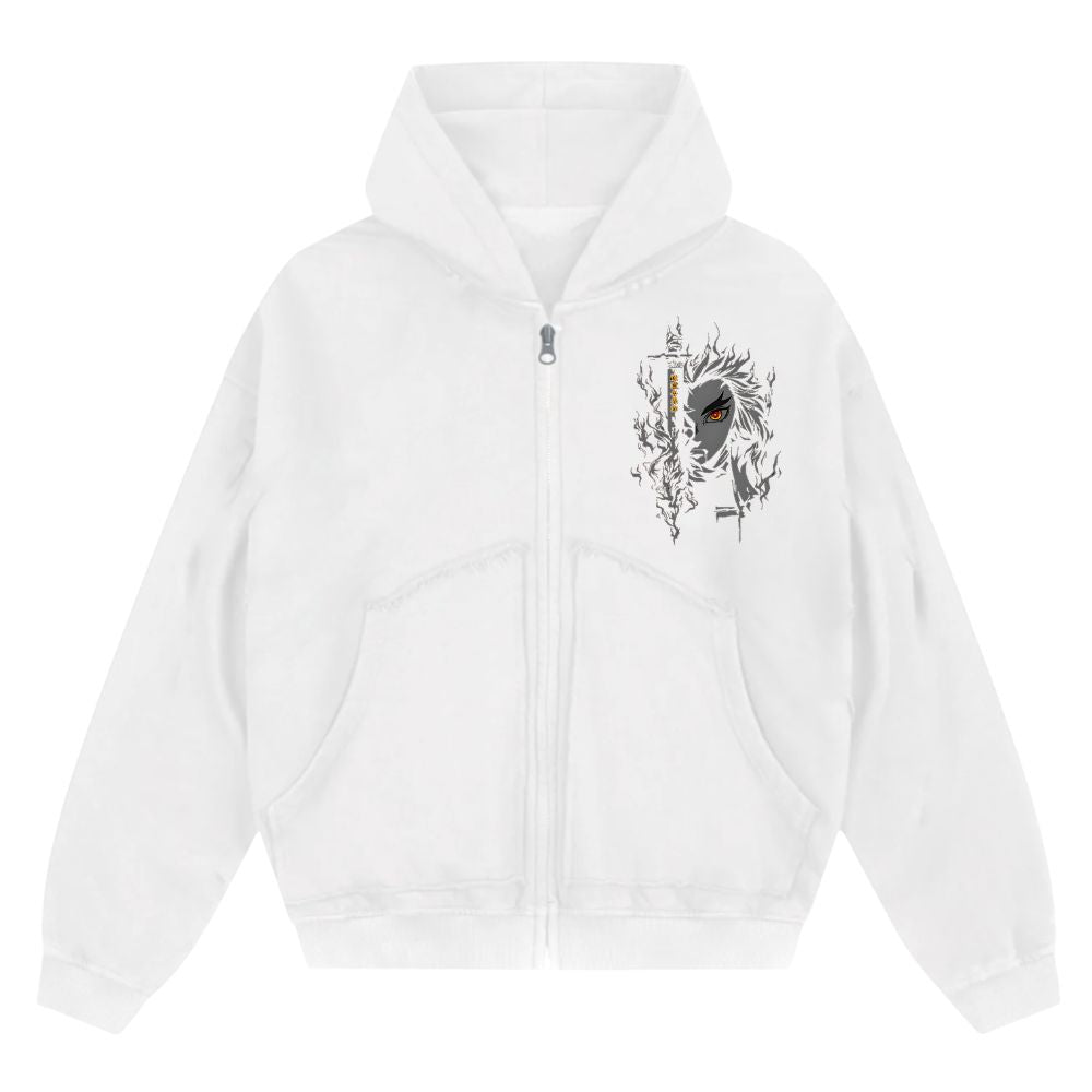 Rengoku Kyojuro Oversize Zipper Hoodie
