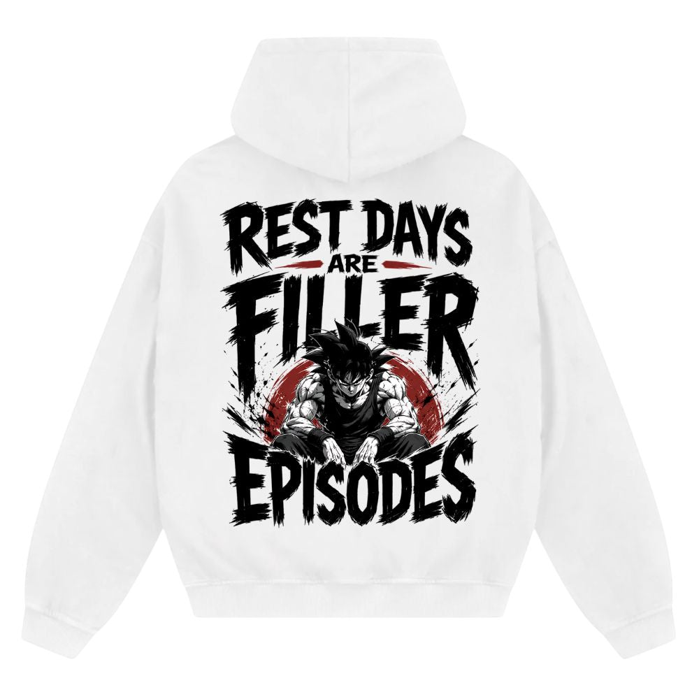 Rest Days Are Filler Episodes Oversize Zipper Hoodie