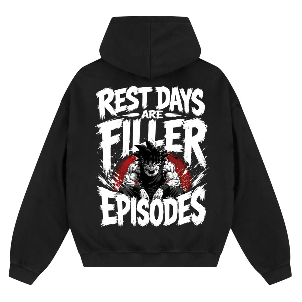 Rest Days Are Filler Episodes Oversize Zipper Hoodie