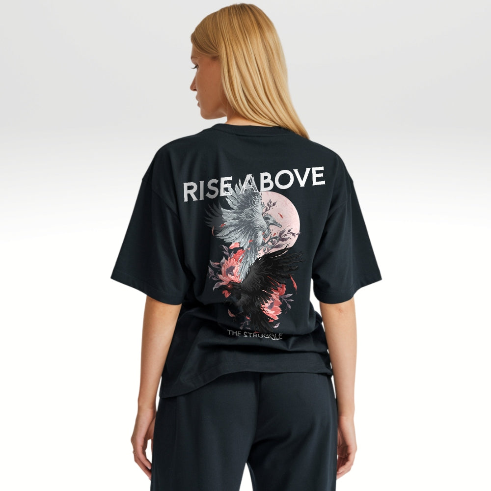 RISE ABOVE OVERSIZE SHIRT (BACKPRINT')
