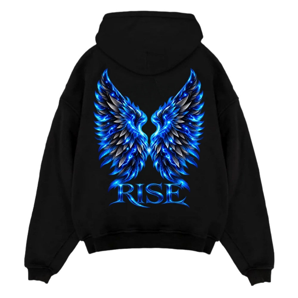 RISE Oversize Hoodie Schwarz Backprint