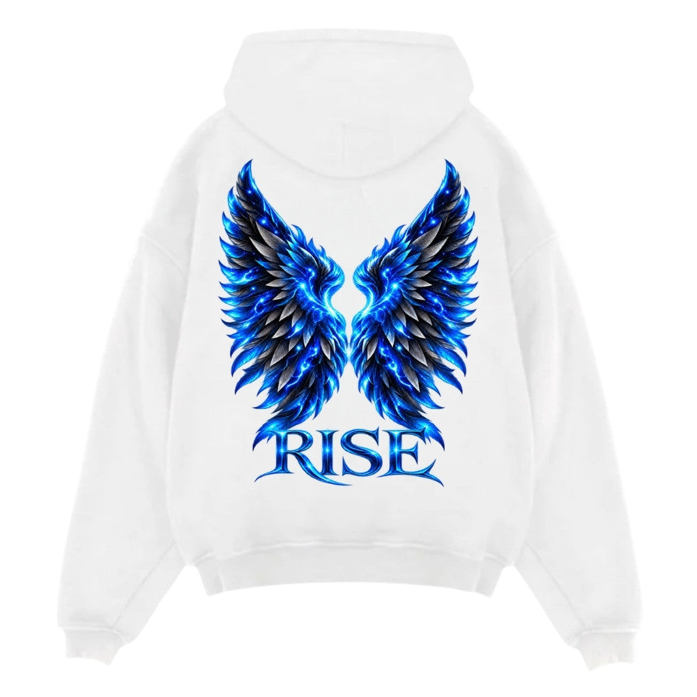 RISE Oversize Hoodie Weiß Backprint