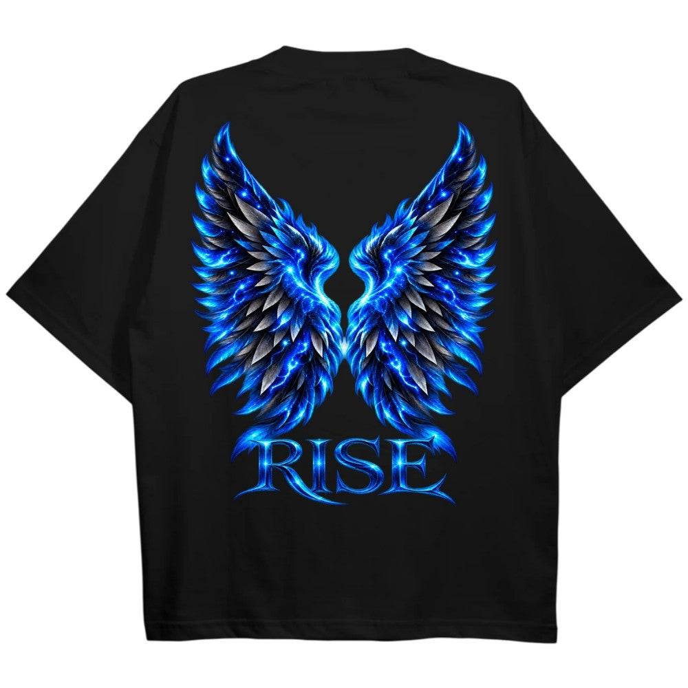 RISE Oversize Shirt Schwarz Backprint