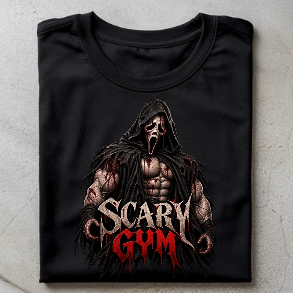 SCARY GYM Premium Shirt Schwarz Frontprint
