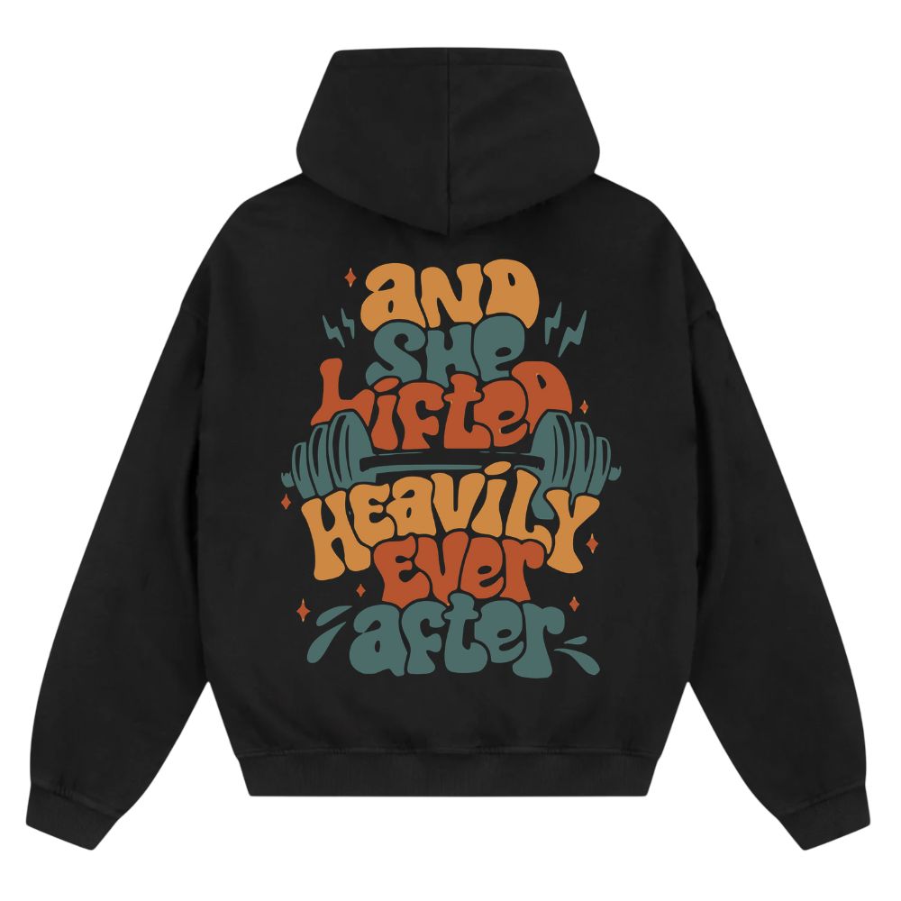 And She Lifted Heavily Ever After Oversize Zipper Hoodie