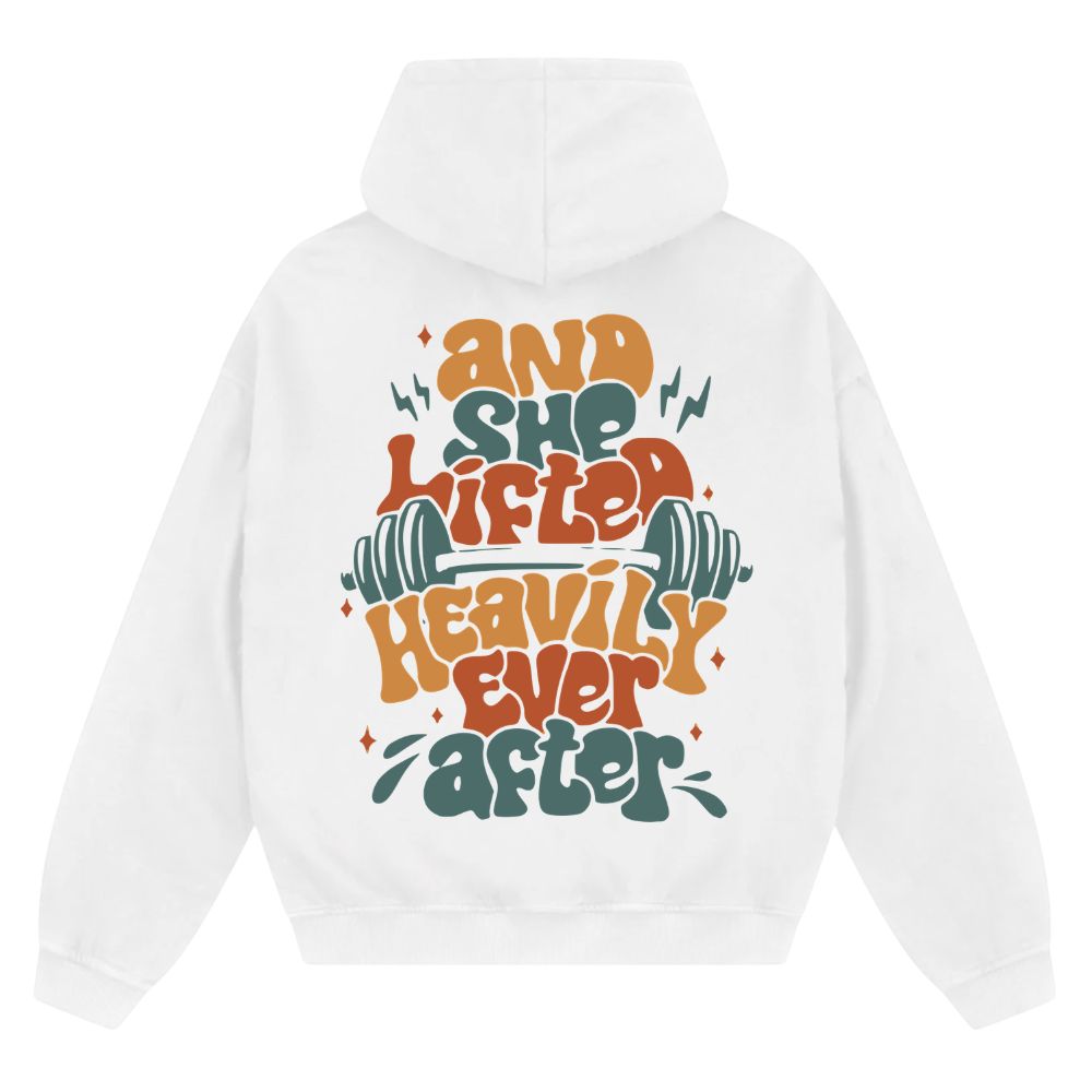 And She Lifted Heavily Ever After Oversize Zipper Hoodie