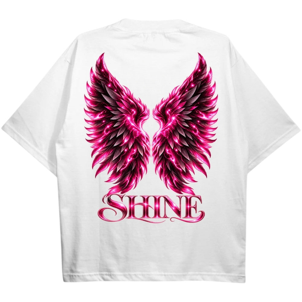 SHINE Oversize Shirt Weiß Backprint